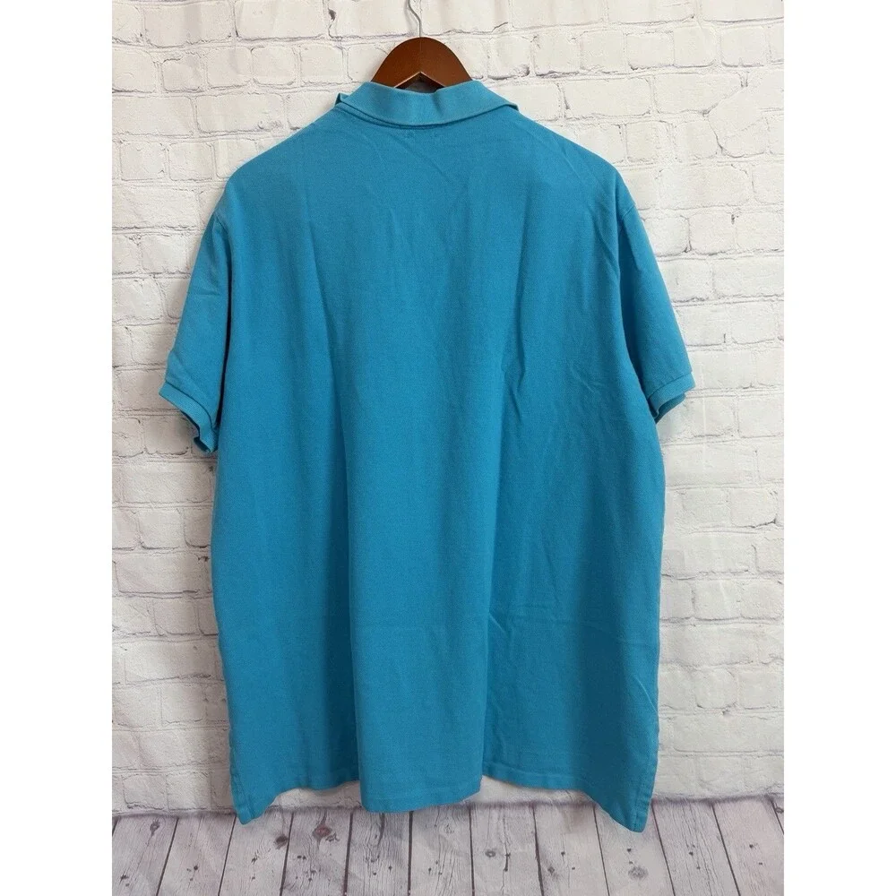 Polo Ralph Lauren Mens XXL Blue Pima Soft Touch Black Pony Custom Fit Polo Shirt